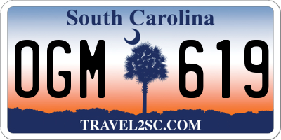 SC license plate OGM619