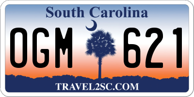 SC license plate OGM621