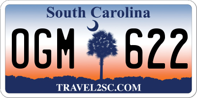 SC license plate OGM622