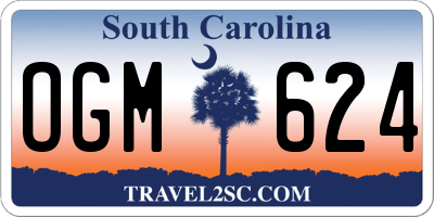 SC license plate OGM624