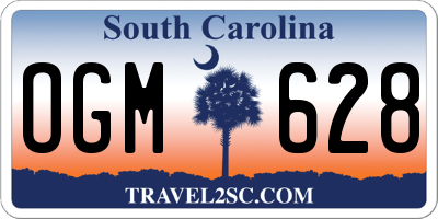 SC license plate OGM628
