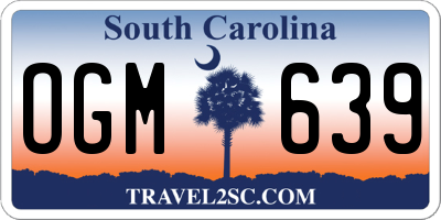 SC license plate OGM639