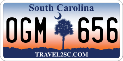 SC license plate OGM656