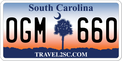 SC license plate OGM660