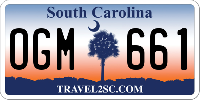 SC license plate OGM661