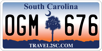 SC license plate OGM676