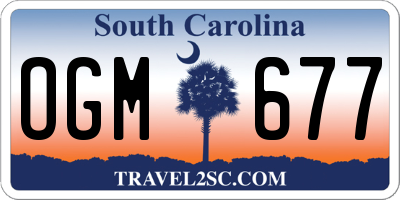 SC license plate OGM677