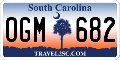 SC license plate OGM682