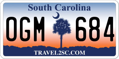 SC license plate OGM684
