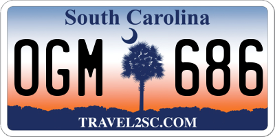 SC license plate OGM686