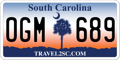 SC license plate OGM689