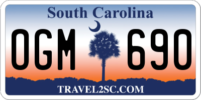 SC license plate OGM690