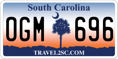 SC license plate OGM696