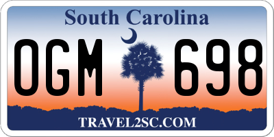 SC license plate OGM698