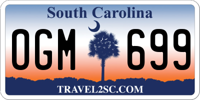SC license plate OGM699
