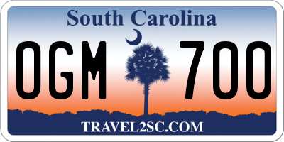 SC license plate OGM700
