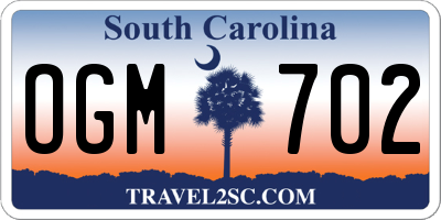 SC license plate OGM702