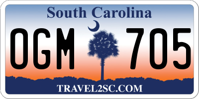 SC license plate OGM705