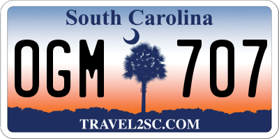 SC license plate OGM707