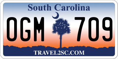 SC license plate OGM709
