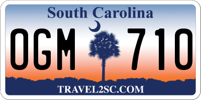 SC license plate OGM710