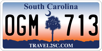 SC license plate OGM713