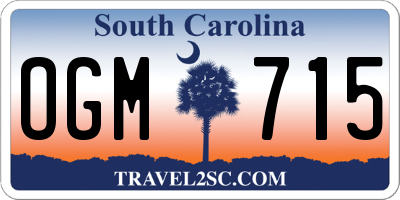 SC license plate OGM715