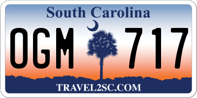 SC license plate OGM717