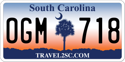 SC license plate OGM718
