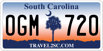 SC license plate OGM720