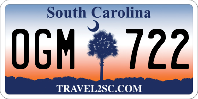 SC license plate OGM722
