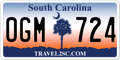 SC license plate OGM724