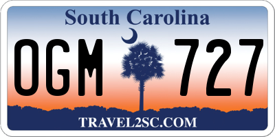 SC license plate OGM727