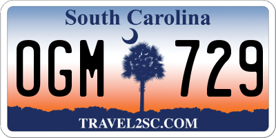 SC license plate OGM729