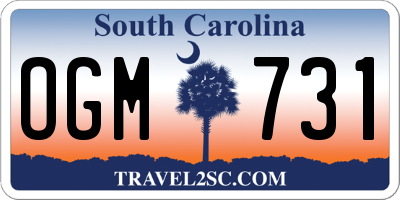 SC license plate OGM731