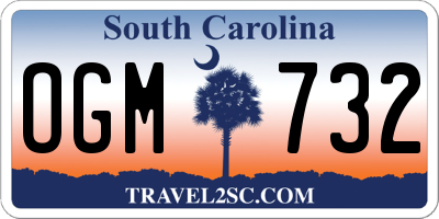 SC license plate OGM732