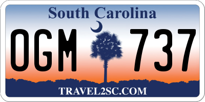 SC license plate OGM737
