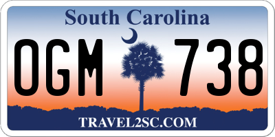 SC license plate OGM738
