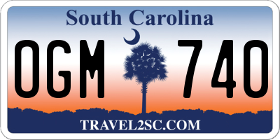 SC license plate OGM740