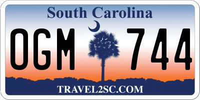 SC license plate OGM744