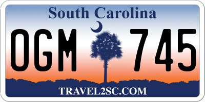 SC license plate OGM745