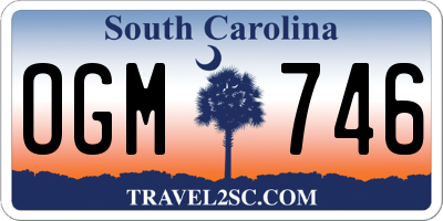 SC license plate OGM746