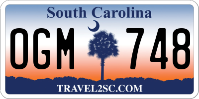 SC license plate OGM748