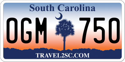 SC license plate OGM750