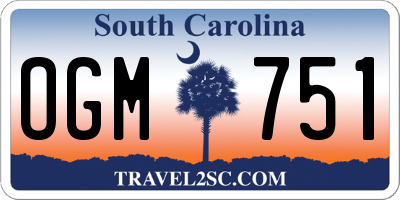 SC license plate OGM751
