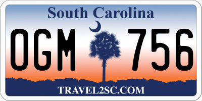 SC license plate OGM756