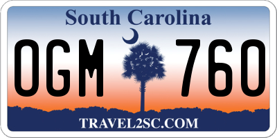 SC license plate OGM760