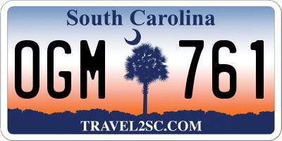 SC license plate OGM761