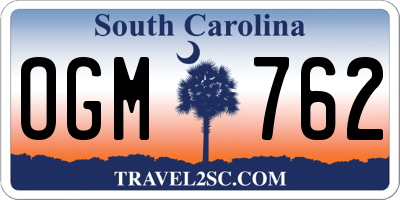 SC license plate OGM762