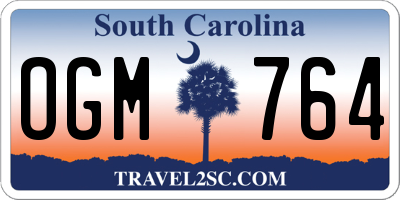 SC license plate OGM764
